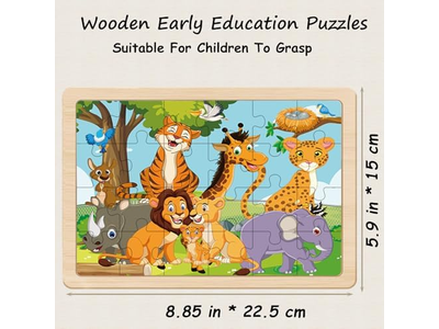 24 Pieces Wooden Puzzles for Toddlers Ages 3 4 5 6 7 8 Year Olds Puzzles Toys