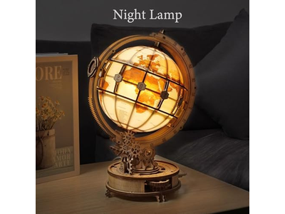 3D Wooden Puzzles for Adults Illuminated Globe with Stand 
