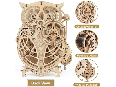 3D Wooden Puzzles for Adults Owl Clock 