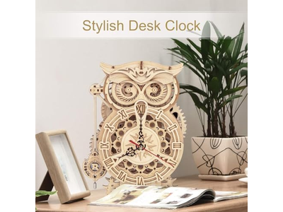 3D Wooden Puzzles for Adults Owl Clock 