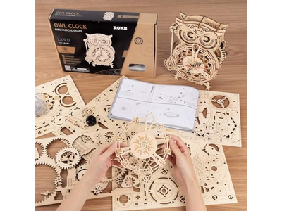 3D Wooden Puzzles for Adults Owl Clock 