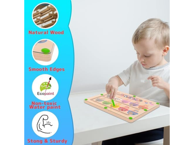 Magnetic Montessori Wooden Color Matching Learning Counting Puzzle Board 
