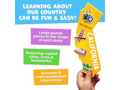 United States Puzzles for Kids Ages 4-6 Educational Toys 