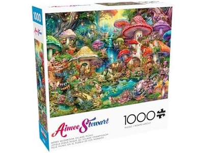 Buffalo Games - Aimee Stewart - Merry Mushroom Village Picnic - 1000 Piece Jigsaw Puzzle for Adults Challenging Puzzle Perfect for Game Nights - Finished Puzzle Size is 26.75 x 19.75